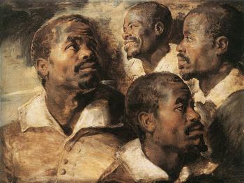 Peter Paul Rubens : Four Studies of the Head of a Negro